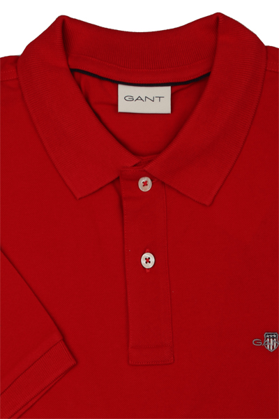 Produktbild fr 'GANT Regular Polo Halbarm geknpfter Polokragen Stretch Pique rot'