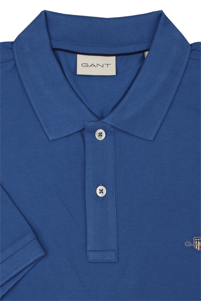 Produktbild fr 'GANT Regular Polo Halbarm geknpfter Polokragen Pique dunkelblau'