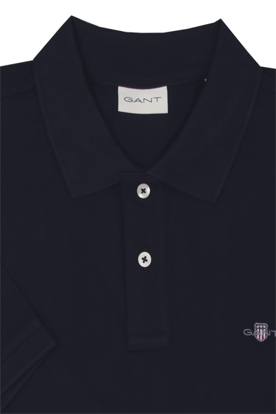 Produktbild fr 'GANT Regular Polo Halbarm geknpfter Polokragen Stretch Pique nachtblau'