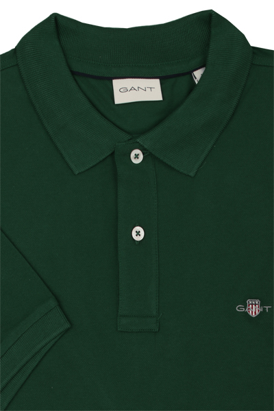 Produktbild fr 'GANT Regular Polo Halbarm geknpfter Polokragen Pique dunkelgrn'