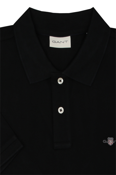 Produktbild fr 'GANT Regular Polo Halbarm geknpfter Polokragen Stretch Pique schwarz'