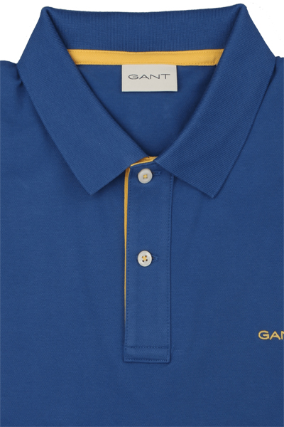 Produktbild fr 'GANT Regular Polo Halbarm geknpfter Polokragen Stretch Pique mittelblau'
