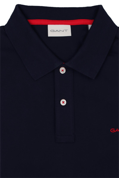Produktbild fr 'GANT Regular Polo Halbarm geknpfter Polokragen Stretch Pique nachtblau'