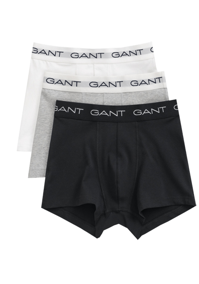Produktbild für 'GANT Boxershorts Gummibund mit Logoschriftzug 3er Pack grau/schwarz/wei'