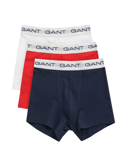 Produktbild für 'GANT Boxershorts Gummibund mit Logoschriftzug 3er Pack schwarz/rot/wei'