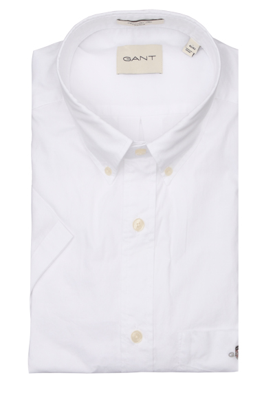 Produktbild für 'GANT Regular Hemd Halbarm Button Down Kragen Popeline wei'