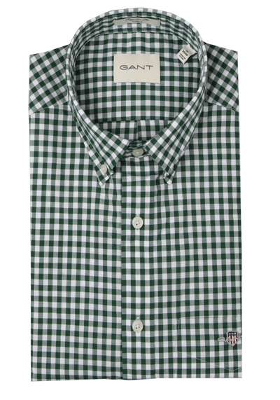 Produktbild f&uuml;r 'GANT Regular Hemd Langarm Button Down Kragen Karo gr�n'