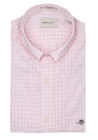 Produktbild für 'GANT Regular Hemd Langarm Button Down Kragen Karo rosa'