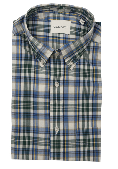 Produktbild f&uuml;r 'GANT Regular Hemd Langarm Button Down Kragen Multikaro blau'