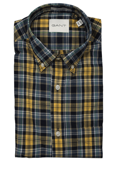 Produktbild f&uuml;r 'GANT Regular Hemd Langarm Button Down Kragen Multikaro dunkelblau'