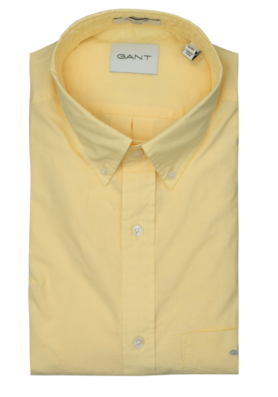 Produktbild für 'GANT Regular Hemd Langarm Button Down Kragen Popeline gelb'