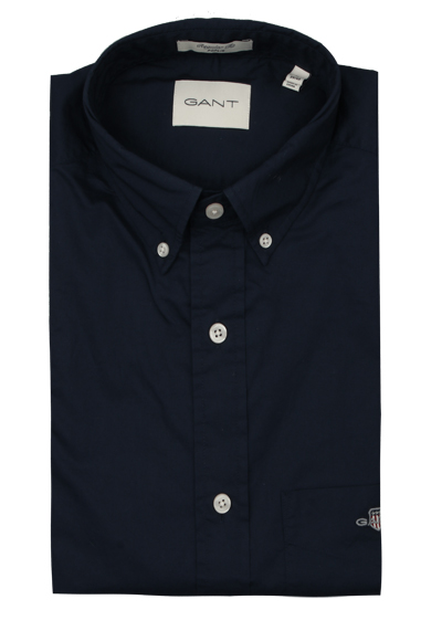 Produktbild für 'GANT Regular Hemd Langarm Button Down Kragen Popeline nachtblau'