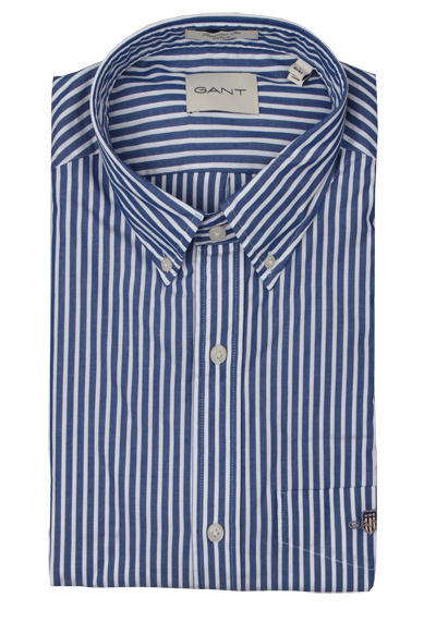 Produktbild für 'GANT Regular Hemd Langarm Button Down Kragen Streifen blau'
