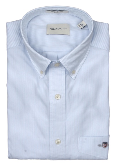 Produktbild für 'GANT Regular Hemd Langarm Button Down Kragen Streifen hellblau'