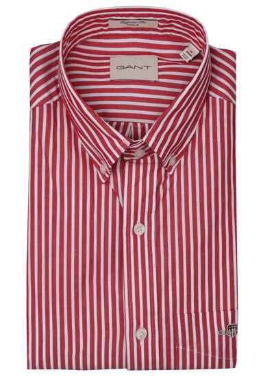 Produktbild für 'GANT Regular Hemd Langarm Button Down Kragen Streifen rot'