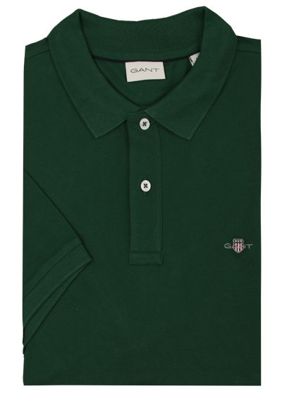 Produktbild für 'GANT Regular Polo Halbarm geknpfter Polokragen Pique dunkelgrn'