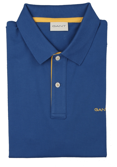 Produktbild für 'GANT Regular Polo Halbarm geknpfter Polokragen Stretch Pique mittelblau'