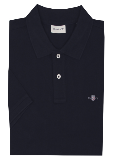Produktbild für 'GANT Regular Polo Halbarm geknpfter Polokragen Stretch Pique nachtblau'