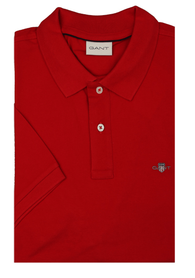 Produktbild für 'GANT Regular Polo Halbarm geknpfter Polokragen Stretch Pique rot'