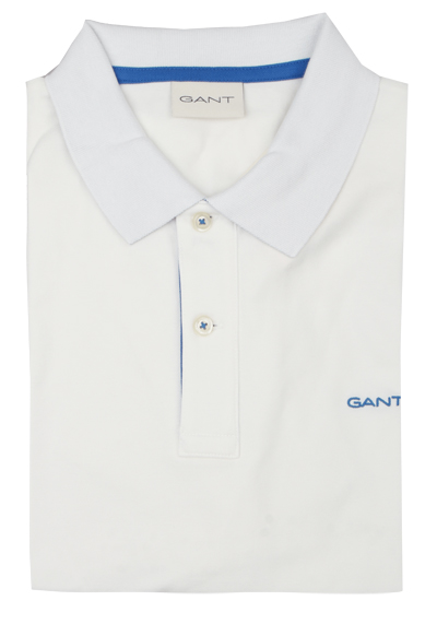 Produktbild für 'GANT Regular Polo Halbarm geknpfter Polokragen Stretch Pique wei'