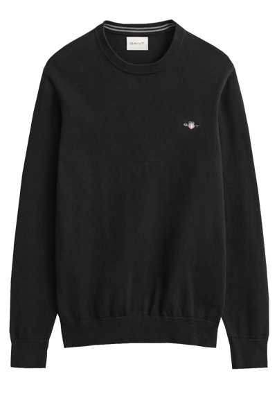 Produktbild f&uuml;r 'GANT Regular Pullover Langarm Rundhalsausschnitt Strick schwarz'