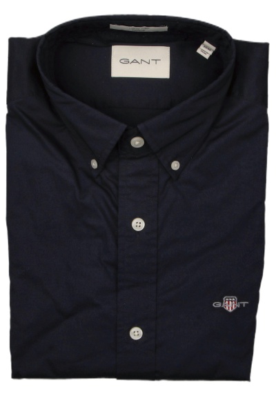 Produktbild für 'GANT Slim Hemd Langarm Button Down Kragen Popeline nachtblau'