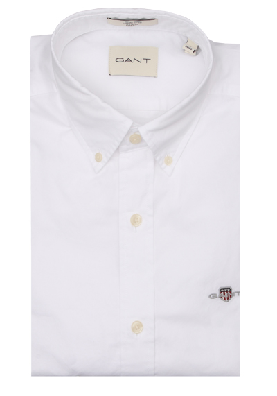 Produktbild für 'GANT Slim Hemd Langarm Button Down Kragen Popeline wei'