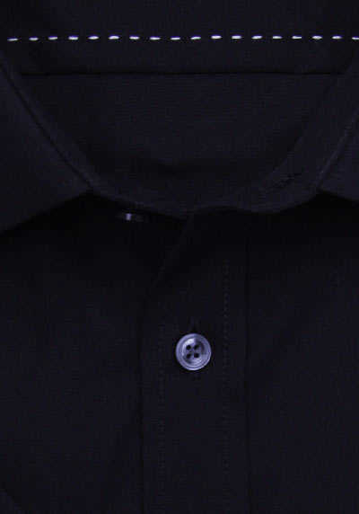 HATICO Modern Fit Hemd Halbarm mit Brusttasche schwarz