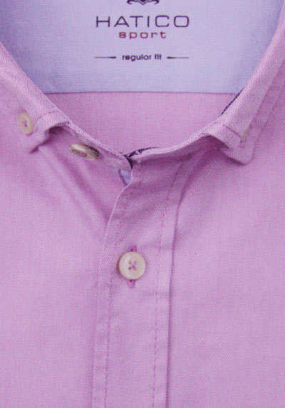 HATICO Regular Fit Hemd Langarm Button Down Kragen Struktur rosa