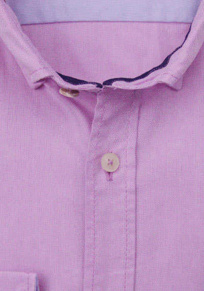 HATICO Modern Fit Hemd Langarm Button Down Kragen Struktur rosa