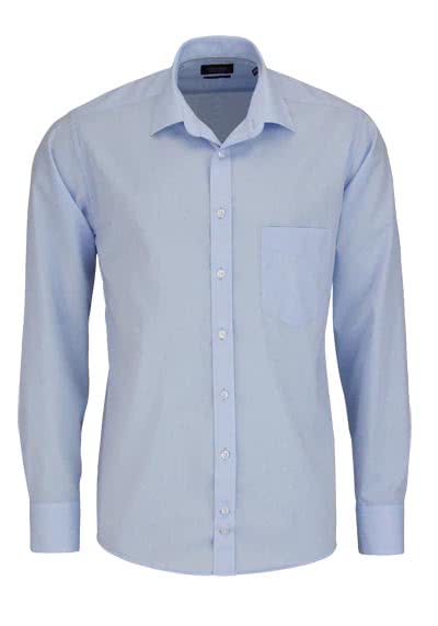 HATICO Regular Fit Hemd Langarm mit Brusttasche blau