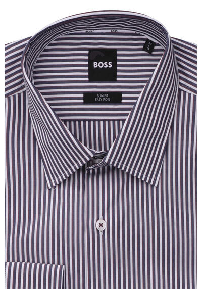 Produktbild f�r 'BOSS Slim Fit Hemd H-HANK-C1 extra langer Arm New Kent Kragen Streifen rot'