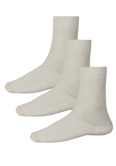 Produktbild f&uuml;r 'HIRSCH NATUR Socken 3er Pack Baumwolle Jersey beige'
