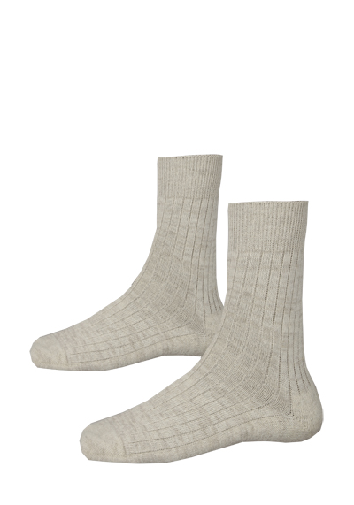 Produktbild f&uuml;r 'HIRSCH NATUR Socken Baumwoll-Leinenmix Strick beige'