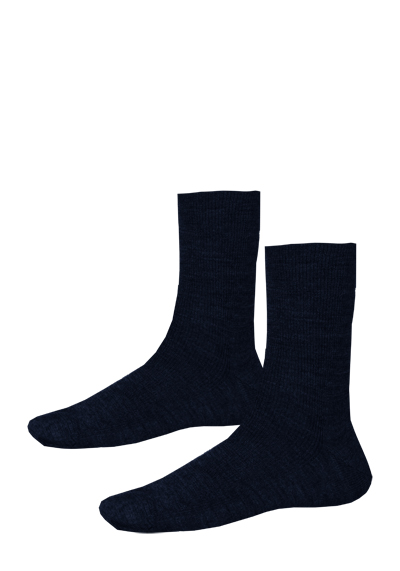 Produktbild f&uuml;r 'HIRSCH NATUR Socken Schurwolle Strick nachtblau'