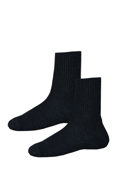 Produktbild f&uuml;r 'HIRSCH NATUR Socken Schurwollenmix Strick nachtblau'
