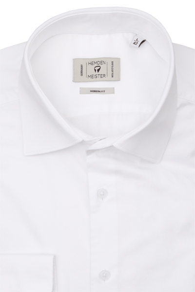 Produktbild f�r 'HEMDEN MEISTER Modern Fit Hemd extra kurzer Arm New Kent Kragen Feintwill wei�'