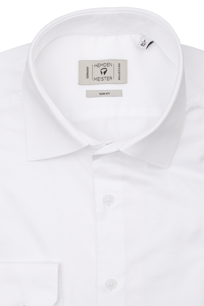 Produktbild f�r 'HEMDEN MEISTER Slim Fit Hemd Langarm New Kent Kragen Feintwill wei�'