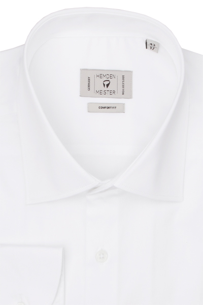 Produktbild f�r 'HEMDEN MEISTER Comfort Fit Hemd Langarm New Kent Kragen Feintwill wei�'