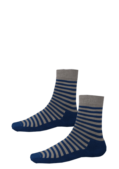 HIRSCH NATUR Socken lang Ringel blau