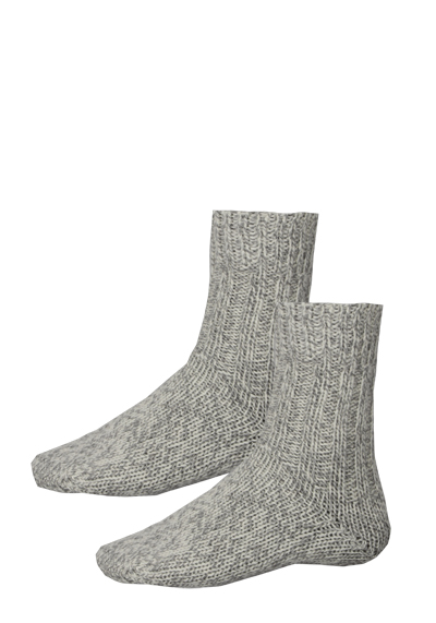 HIRSCH NATUR Norwegersocken Schurwolle Strick grau