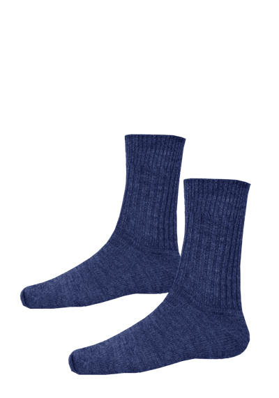 HIRSCH NATUR Socken Schurwolle Strick dunkelblau