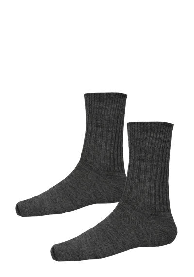 HIRSCH NATUR Socken Schurwolle Strick dunkelgrau