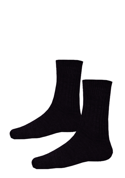 HIRSCH NATUR Socken Schurwolle Strick schwarz