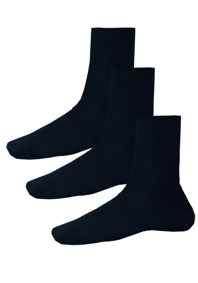 HIRSCH NATUR Socken 3er Pack Baumwolle Jersey schwarz preisreduziert