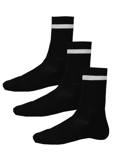 HIRSCH SPORTS Socken 3er Pack lang GERRIT Frottier schwarz preisreduziert