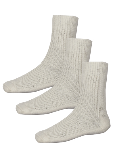 HIRSCH NATUR Socken 3er Pack Schurwolle Strick beige preisreduziert
