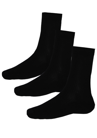 HIRSCH SPORTS Socken lang 3er Pack GERRIT Frottier schwarz preisreduziert