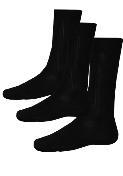 HIRSCH 1928 Socken 3er Pack Seide schwarz