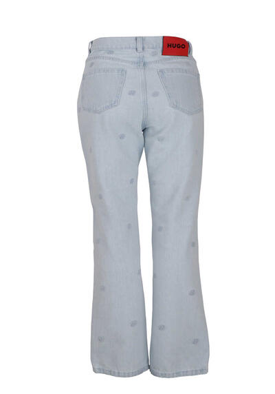 Produktbild fr 'HUGO Slim Fit Jeans GAYANG LONG High Rise Logo-Stick hellblau'